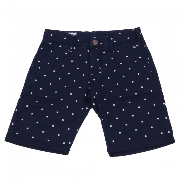 5526AB bermuda bimbo BOY SUN 68 blue/white pois garment dyed shorts kid