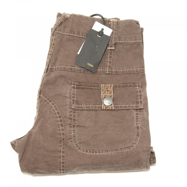 5527G pantalone tasconi marrone bimbo FENDI jeans trousers kids