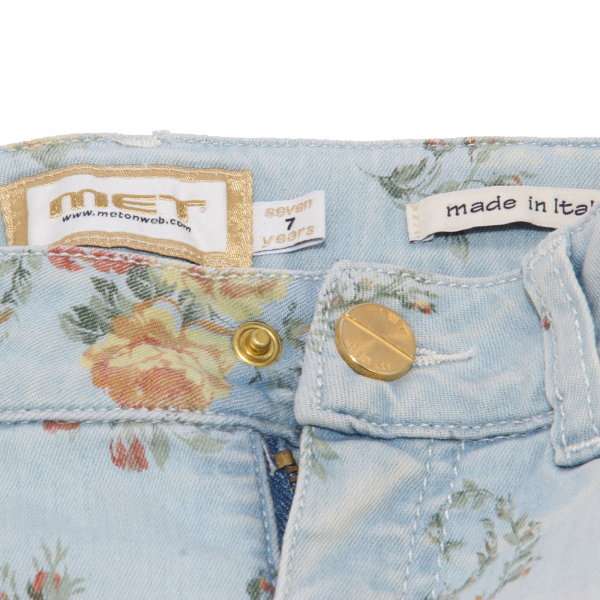 5531AB bermuda bimba GIRL MET vintage print denim shorts kid
