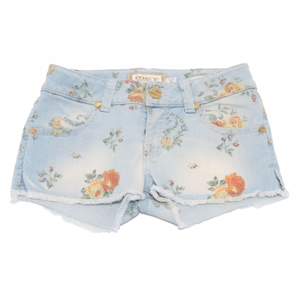 5531AB bermuda bimba GIRL MET vintage print denim shorts kid