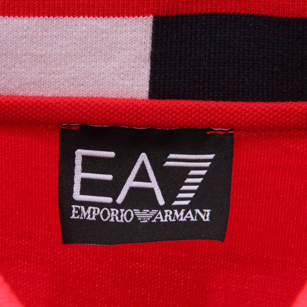 polo uomo EMPORIO ARMANI EA7 red cotton polo-shirt man