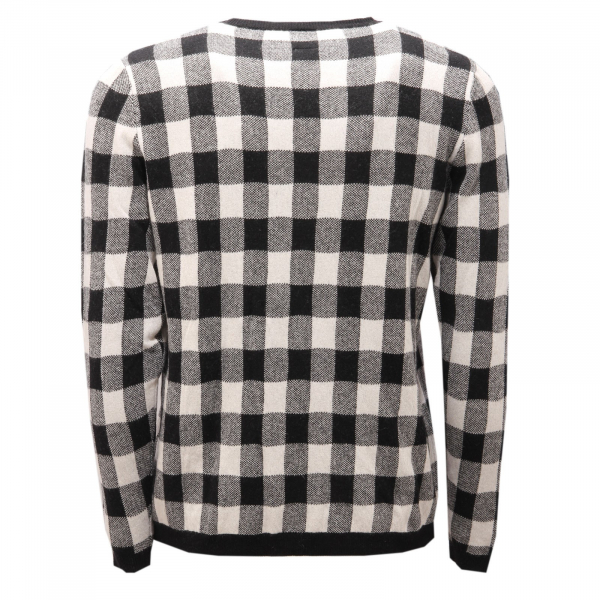 5537AF maglione uomo KAOS black/white wool blend sweater man