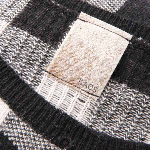 5537AF maglione uomo KAOS black/white wool blend sweater man