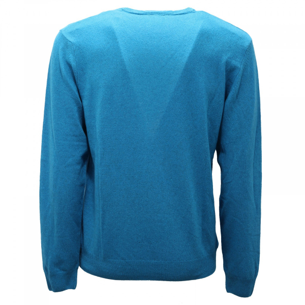 5542AF maglione uomo RE_BRANDED CASHMERE turquoise cashmere sweater man