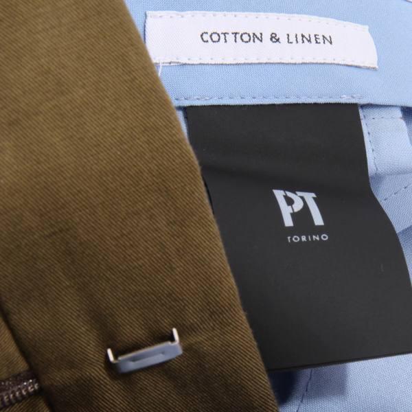 5549AH pantalone uomo PT TORINO green cotton/linen trouser men