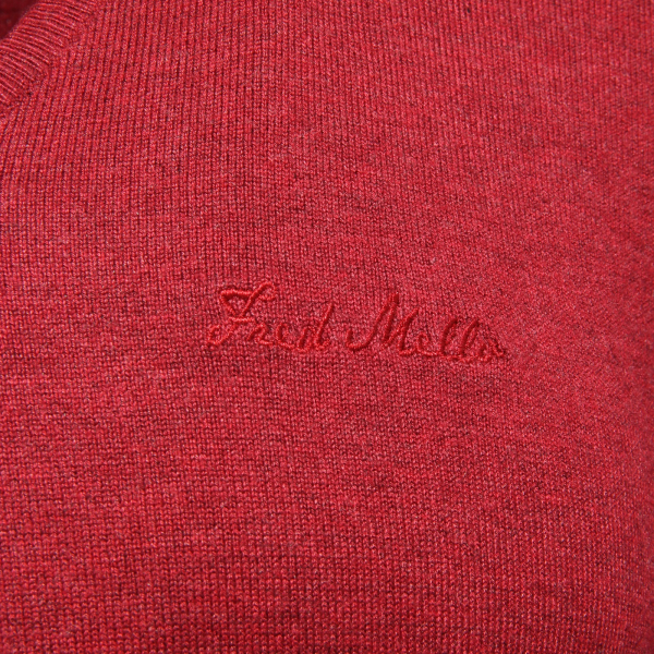 5549K maglione uomo FRED MELLO RED garment dyed sweater man