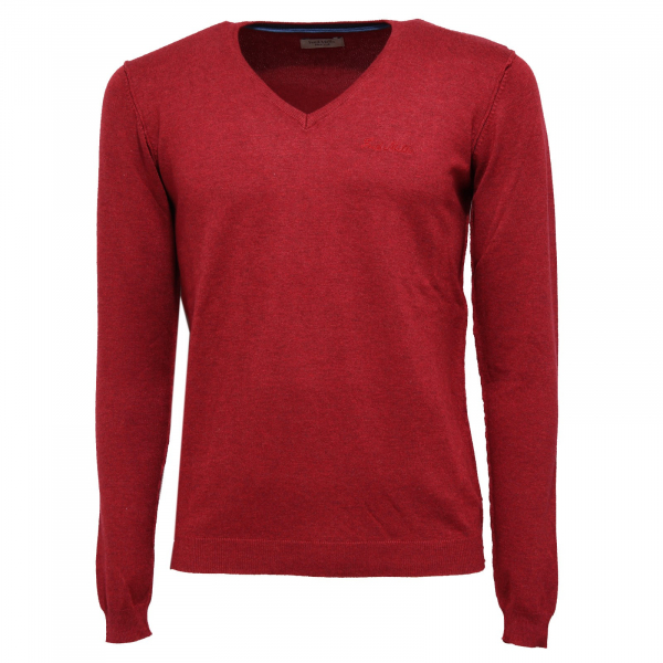 5549K maglione uomo FRED MELLO RED garment dyed sweater man