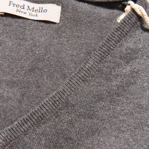 5555K maglione uomo FRED MELLO grey garment dyed sweater man