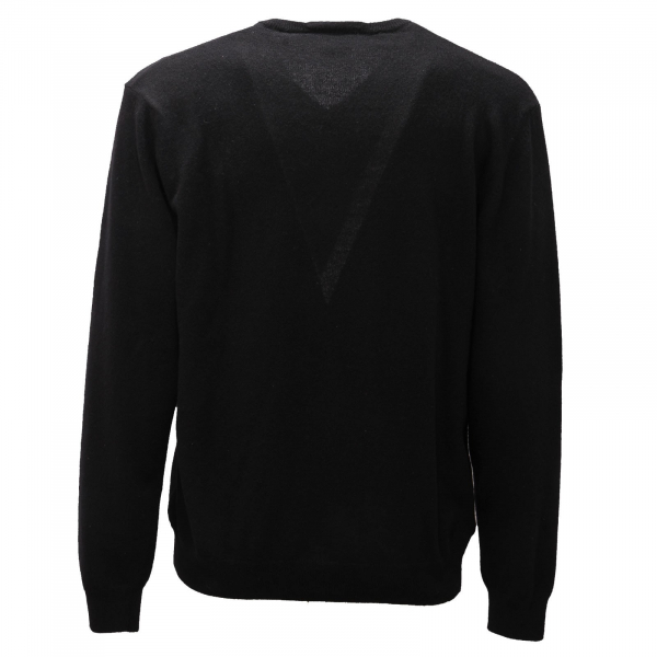 5557AF maglione uomo RE_BRANDED black cashmere v-neck sweater man