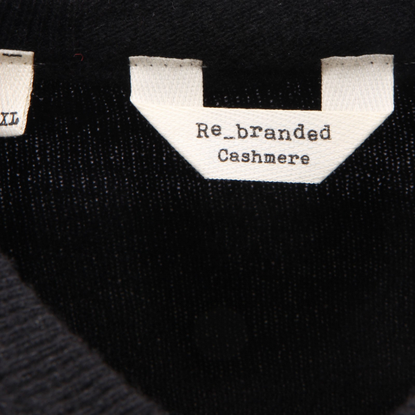 5557AF maglione uomo RE_BRANDED black cashmere v-neck sweater man