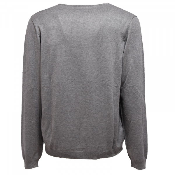 5560K maglione uomo FRED MELLO grey garment dyed sweater man