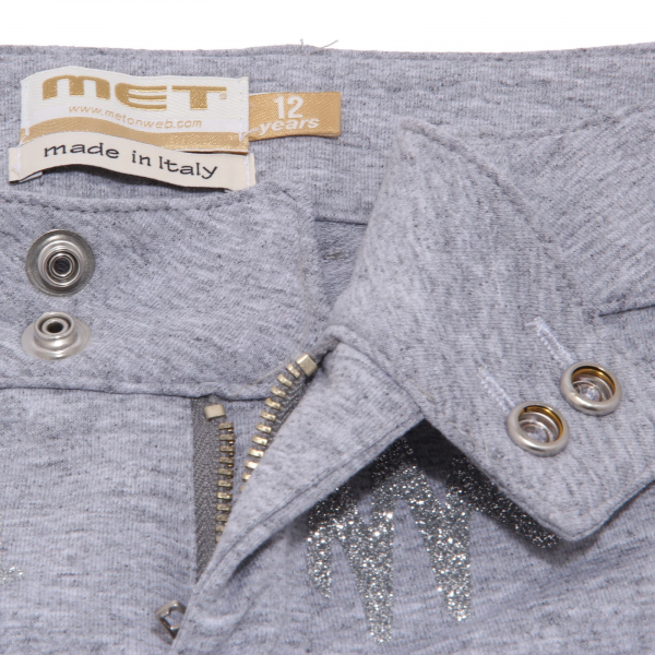 5561AB bermuda tuta bimba GIRL MET grey sweatpant raw cut shorts kid