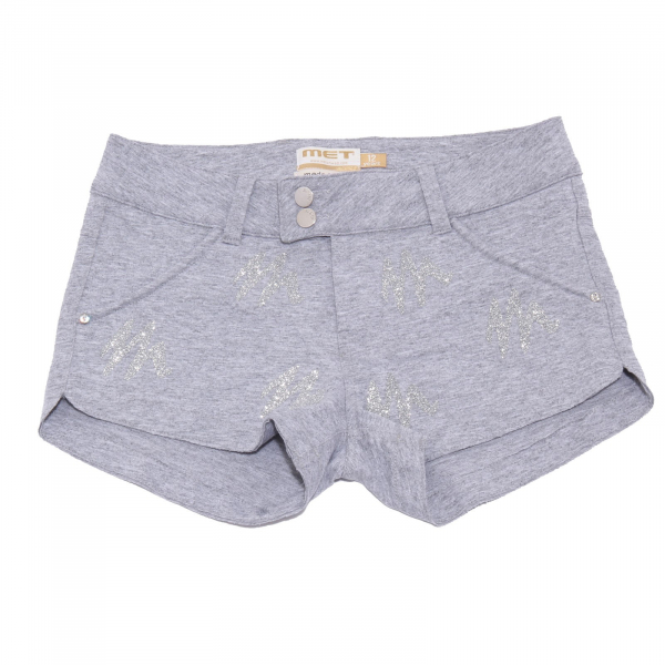 5561AB bermuda tuta bimba GIRL MET grey sweatpant raw cut shorts kid
