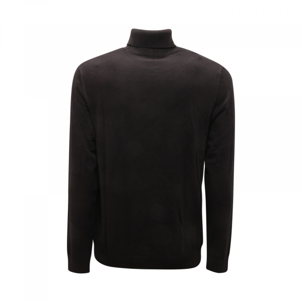 5562AZ DOLCEVITA UOMO SELECTED MAN COTTON ROLL NECK SWEATER BLACK