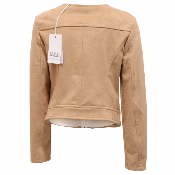 5565R giacca bimba girl PATRIZIA PEPE giubbotto suede beige jacket