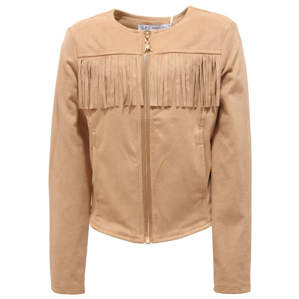 5565R giacca bimba girl PATRIZIA PEPE giubbotto suede beige jacket