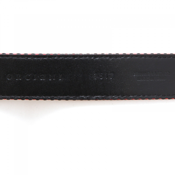 5566T cintura uomo ORCIANI pelle e tessuto rosso/nero belt men