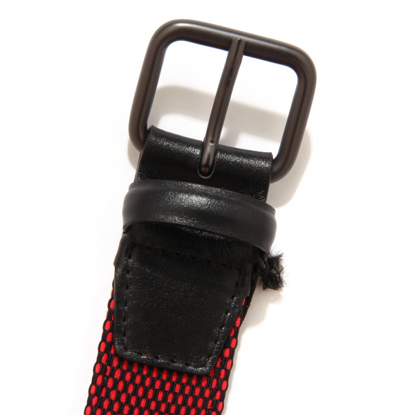 5566T cintura uomo ORCIANI pelle e tessuto rosso/nero belt men