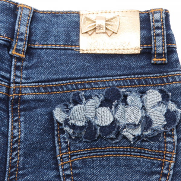 5574AE jeans bimba girl MONNALISA blue denim cotton trousers kids