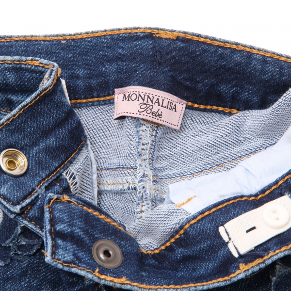 5574AE jeans bimba girl MONNALISA blue denim cotton trousers kids