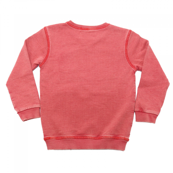 5579AE felpa bimbo boy SP1 delavé red cotton sweater kid