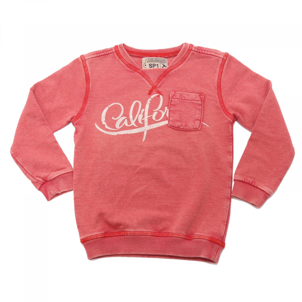 5579AE felpa bimbo boy SP1 delavé red cotton sweater kid
