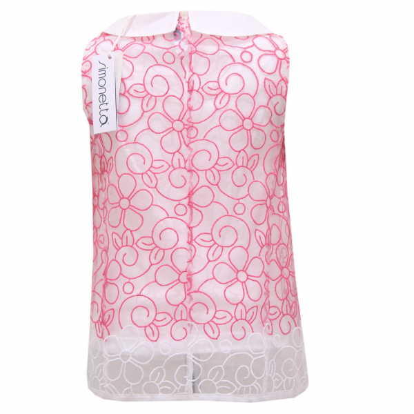 5589R  canotta bimba SIMONETTA abito fuxia/bianco top kid