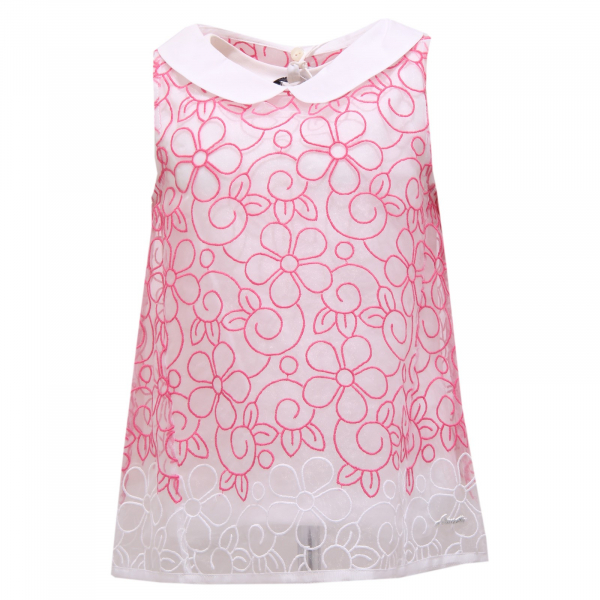 5589R  canotta bimba SIMONETTA abito fuxia/bianco top kid