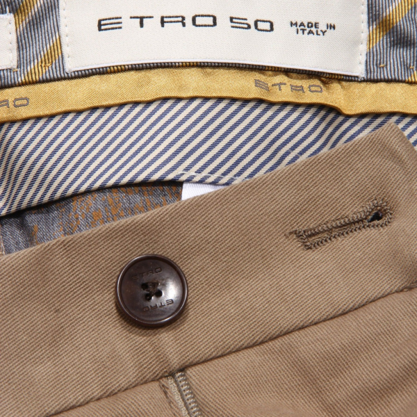 5592AH pantalone uomo ETRO army green cotton slim fit trouser man