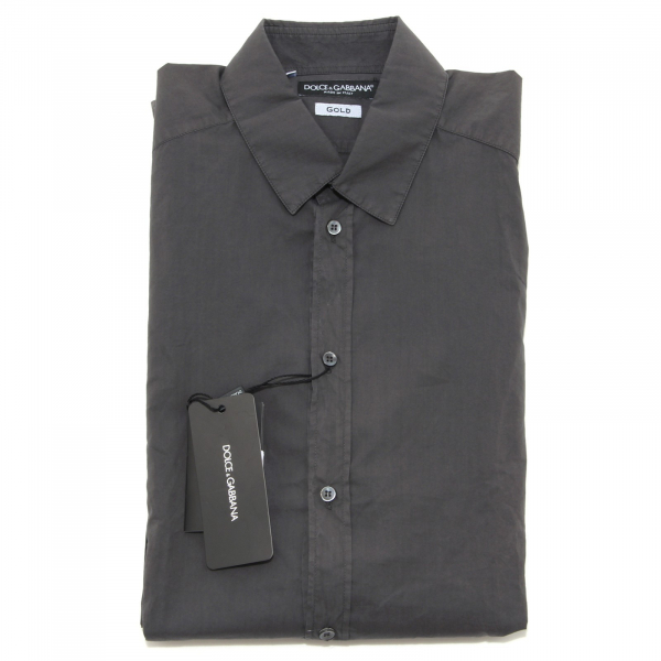 5592L camicia uomo grigia DOLCE&GABBANA D&G gold manica lunga camicie shirts men