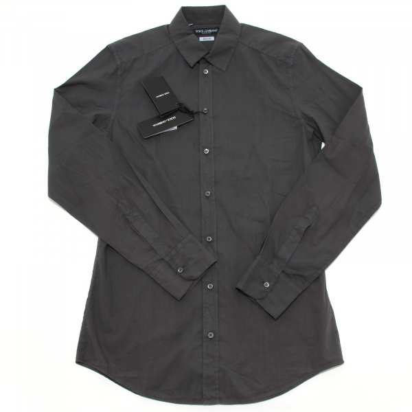 5592L camicia uomo grigia DOLCE&GABBANA D&G gold manica lunga camicie shirts men