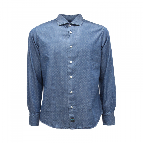5594AS camicia uomo BROUBACK man denim shirt blue
