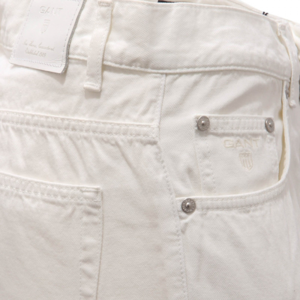 5628AH pantalone uomo GANT off white cotton trouser man