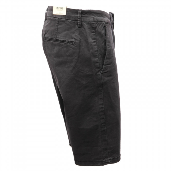 5647AH bermuda uomo IMPURE black cotton comfort fit shorts man