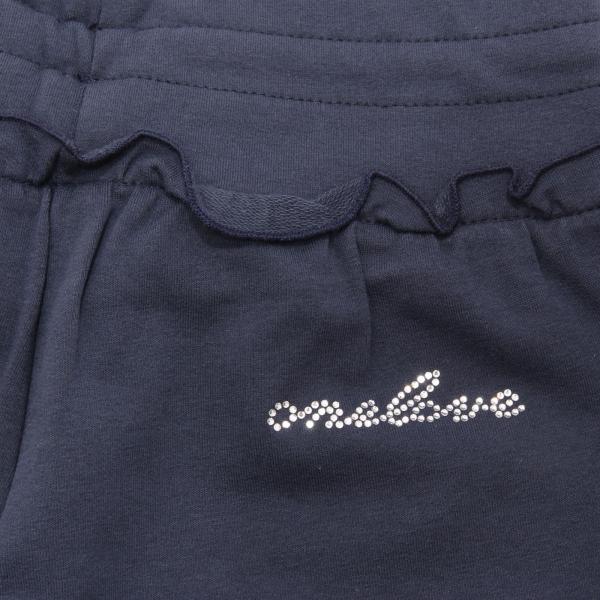 5656AE pantalone tuta bimba girl  ONELOVE blue cotton sweatpants kids