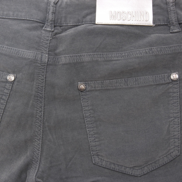 5663AE pantalone bimba girl MOSCHINO grey corduroy cotton trousers kids