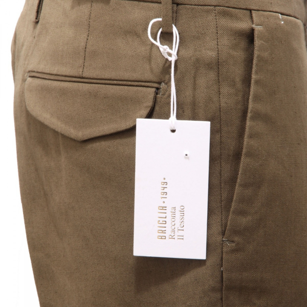 5667AL pantalone uomo BRIGLIA man cotton/linen trousers green