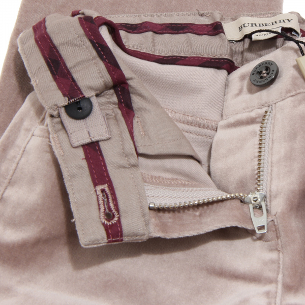 5676M pantaloni tortora bimbo BURBERRY velluto children kids pants trousers