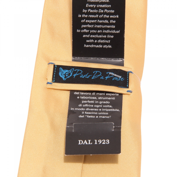 5688S cravatta uomo PAOLO DA PONTE seta giallo silk tie men