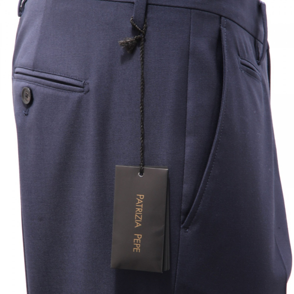 5709AL pantalone uomo PATRIZIA PEPE man wool blend trousers blue