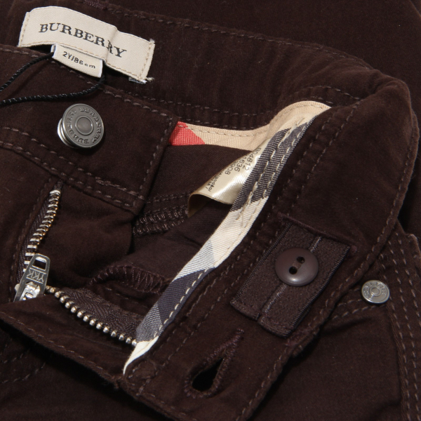 5712M pantaloni marroni bimbo BURBERRY velluto kids children pants trousers