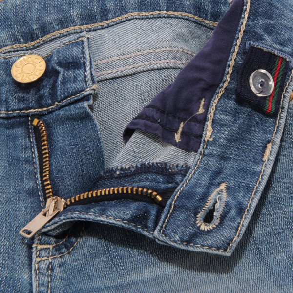 5714V pantaloni bimba GUCCI blu washed jean girl kid