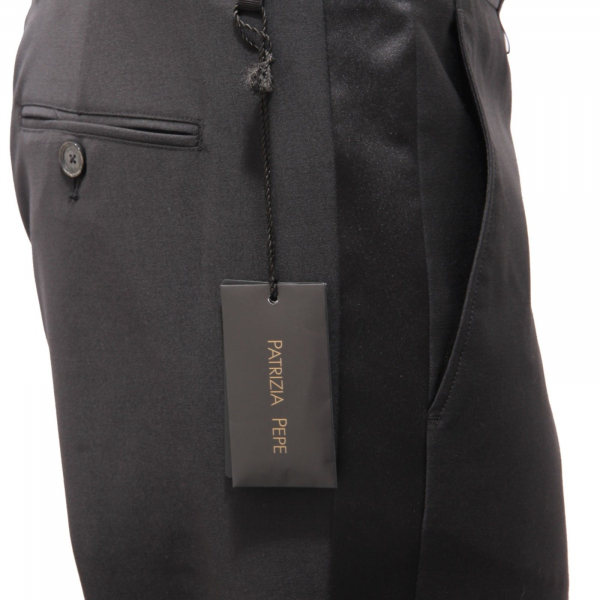 5721AL pantalone uomo PATRIZIA PEPE man wool blend trousers black