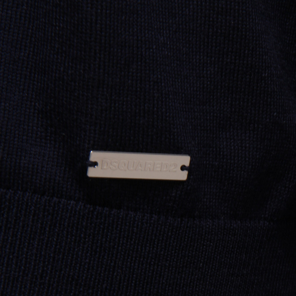 5742W maglione uomo DSQUARED2 blue wool round-neck sweater man
