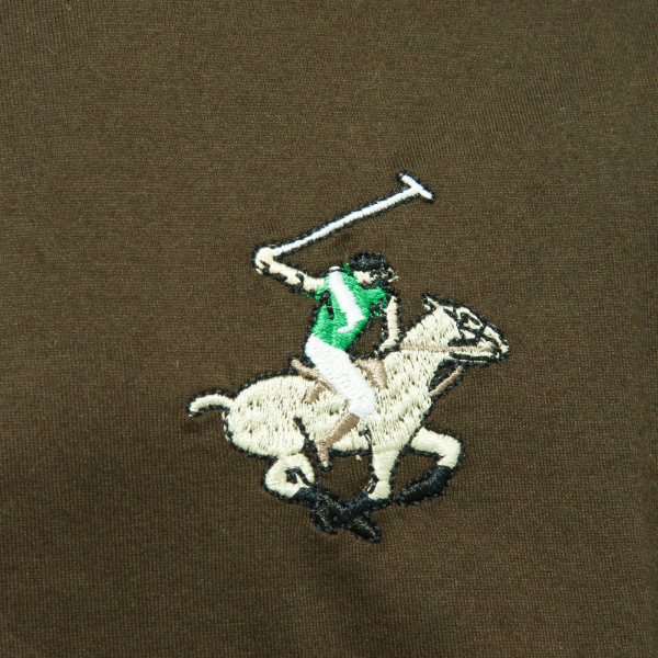 5793K polo uomo BEVERLY HILLS POLO CLUB green/brown polo t-shirt man