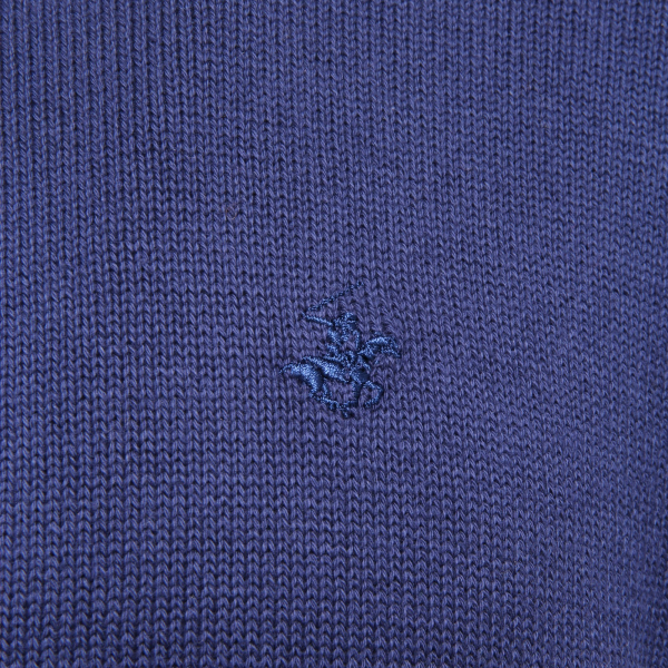 5824K maglione uomo BEVERLY HILLS POLO CLUB BLUE cotton mid zip sweater man