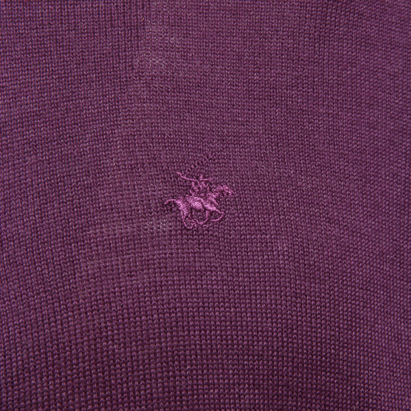 5845K cardigan uomo BEVERLY HILLS POLO CLUB viole mix wool full zip sweater man