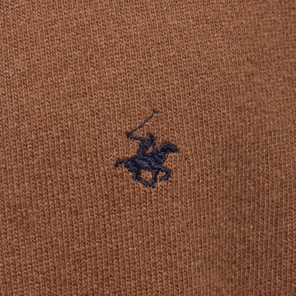 5852K cardigan uomo BEVERLY HILLS POLO CLUB brown mix wool/cashmere sweater man