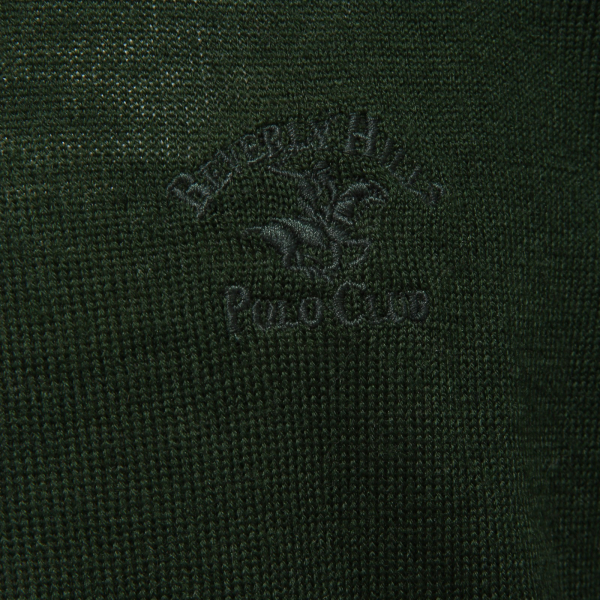 5860K maglione uomo BEVERLY HILLS POLO CLUB green VINTAGE sweater man