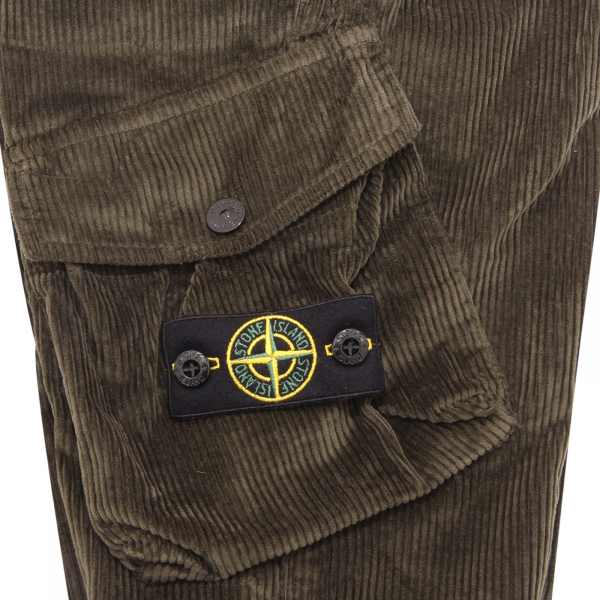 5870AQ pantalone cargo bimbo STONE ISLAND boy kids velvet trousers green